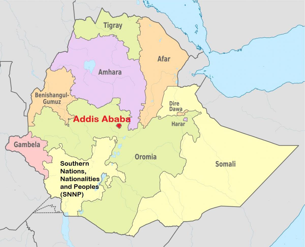 addis ababa Ethiopia peta dunia