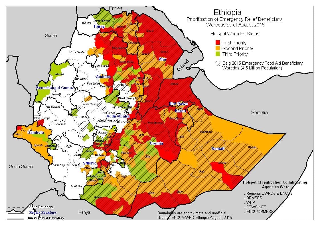peta Ethiopia kemarau