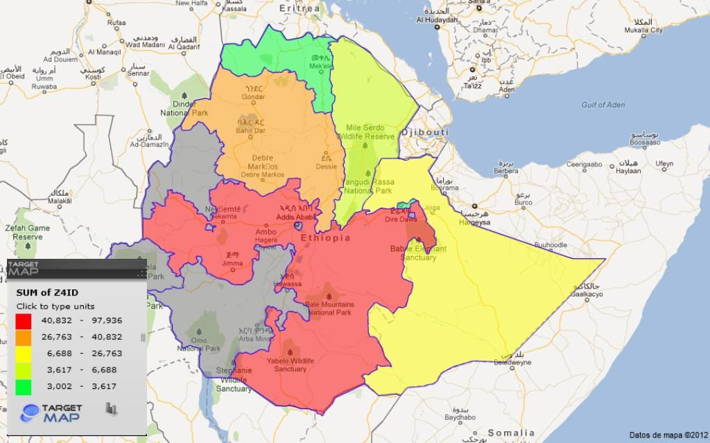 Ethiopia wilayah peta