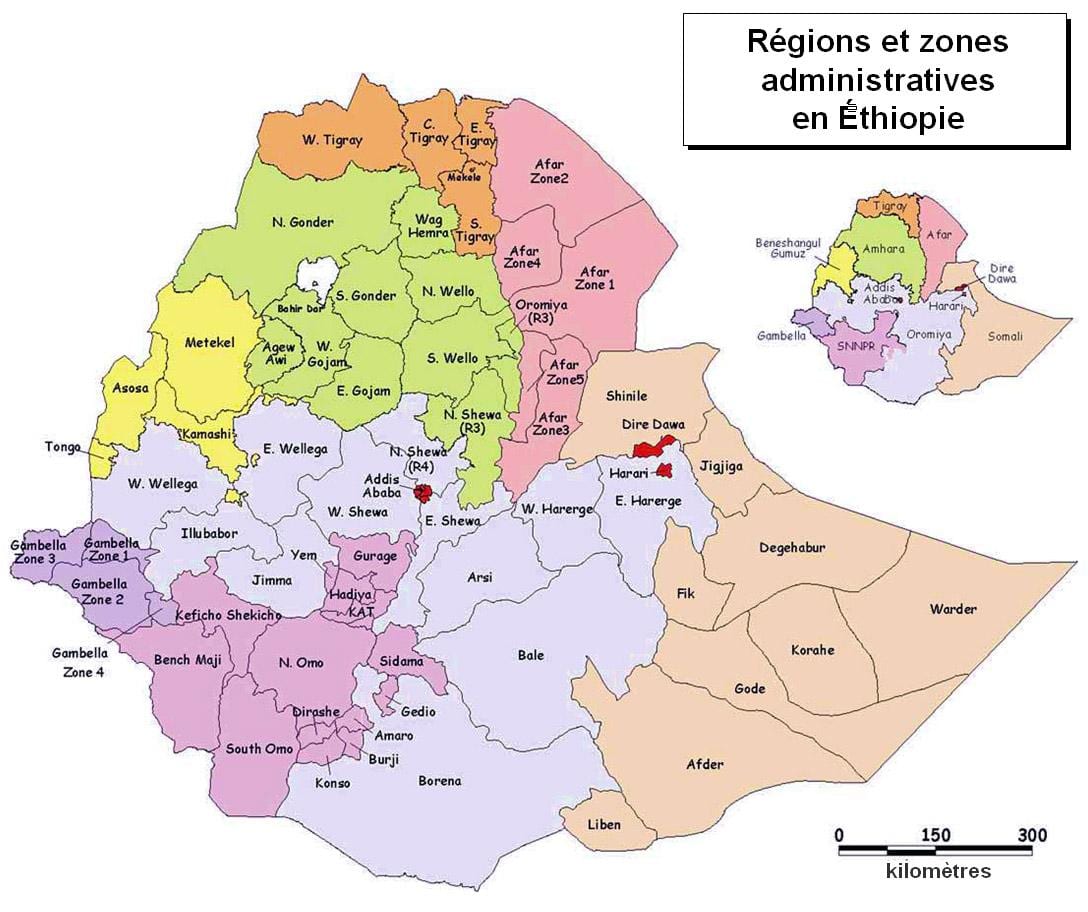 peta Ethiopia pentadbiran