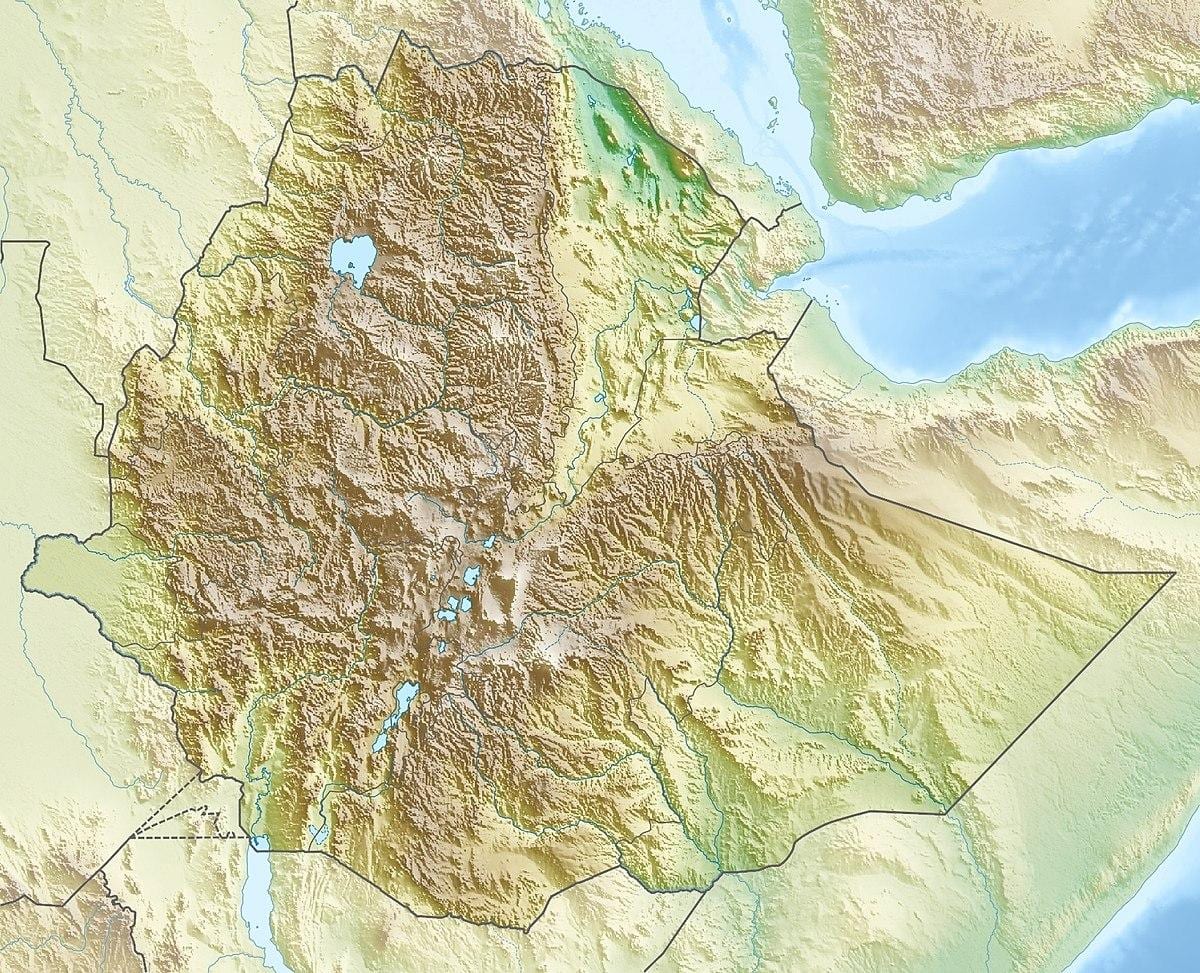 peta gunung Ethiopia