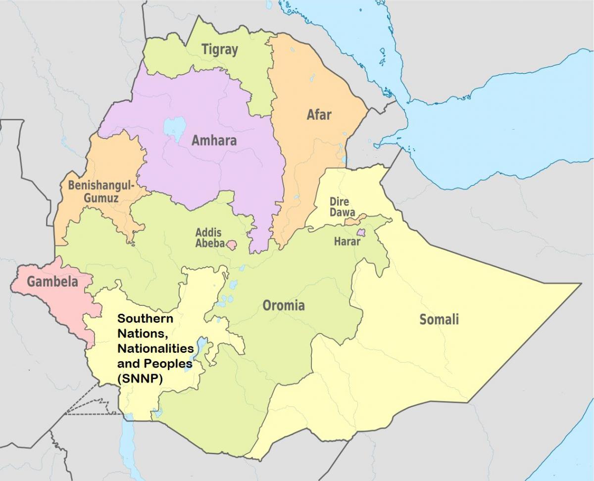 Ethiopia wilayah syarikat peta