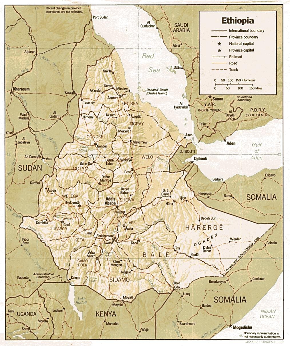 bekas Ethiopia peta