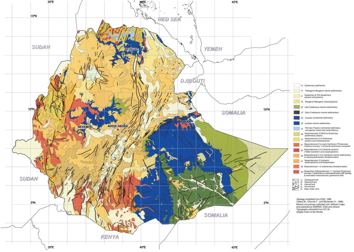 peta - peta geologi Ethiopia
