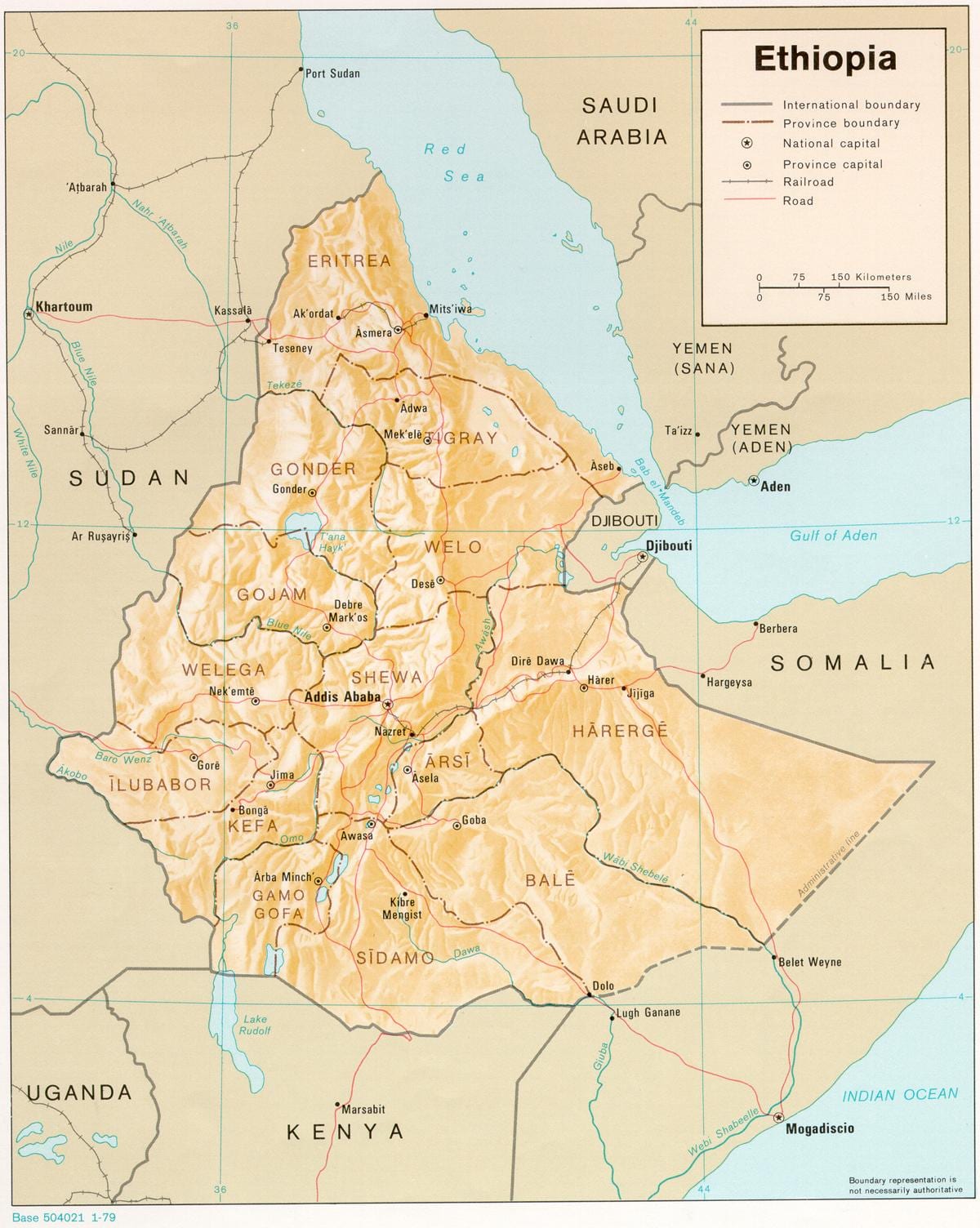 peta Ethiopia pada derg