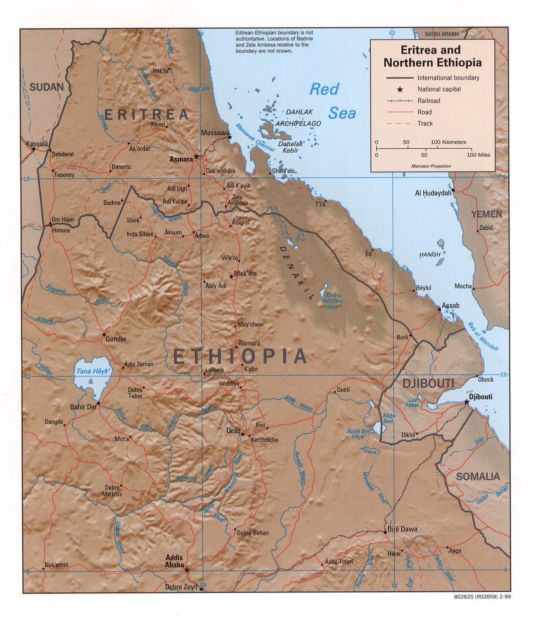 peta utara Ethiopia