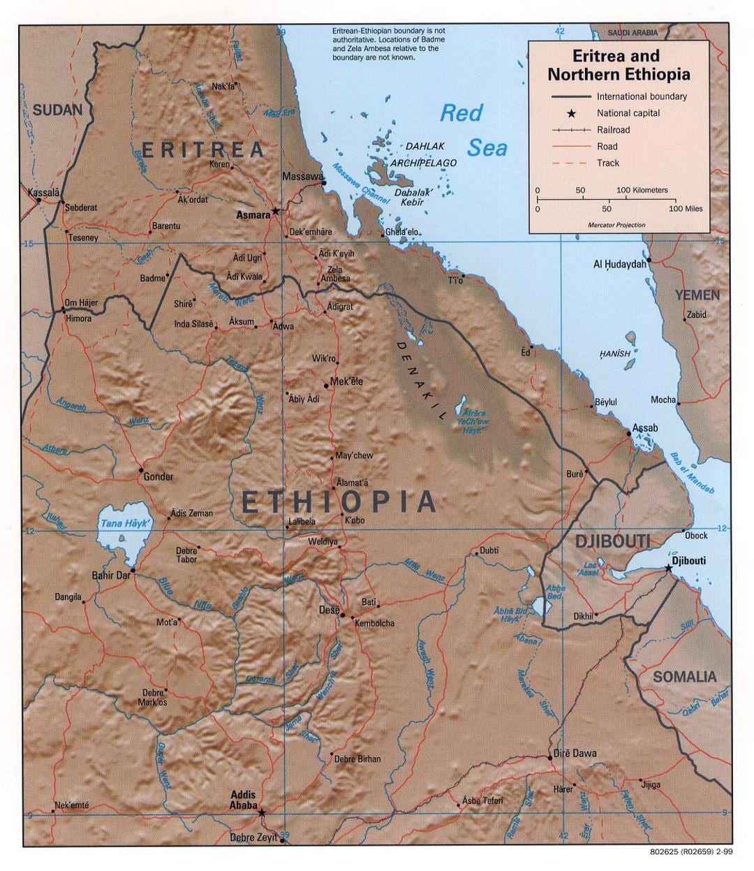 peta utara Ethiopia