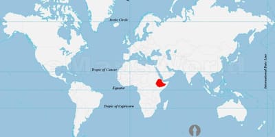 Peta Ethiopia lokasi di dunia