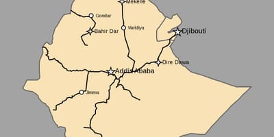 Peta kereta api Ethiopia