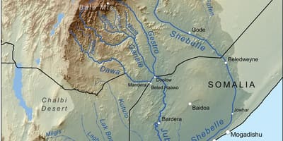 Peta Ethiopia sungai