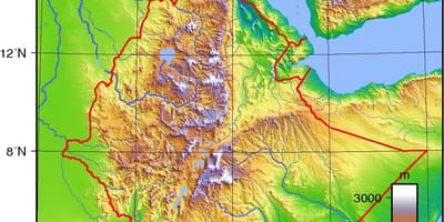 Ethiopia peta topografi