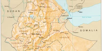 Peta Ethiopia pada derg